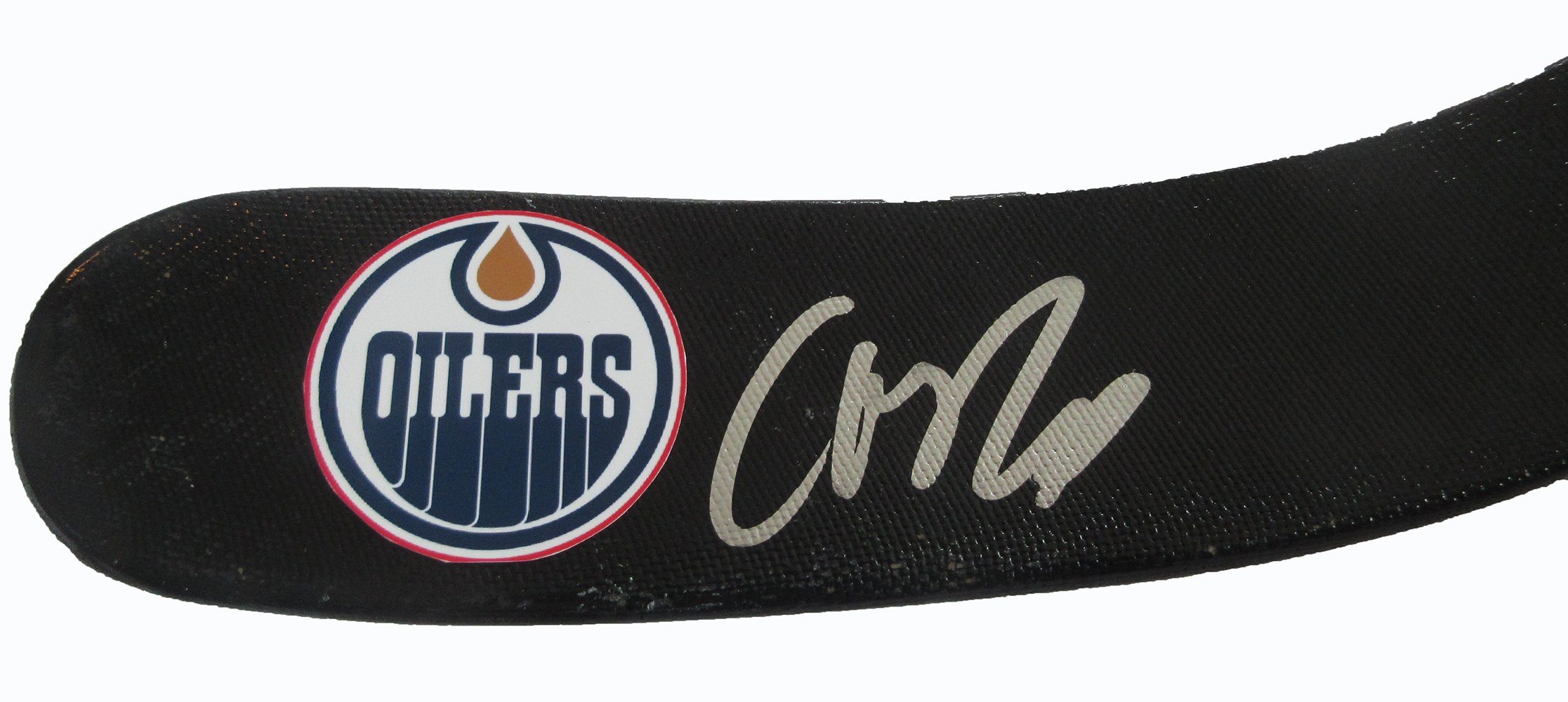 Connor McDavid Autographed Edmonton Oilers Logo Black Stick Blade W/PROOF, Pictu