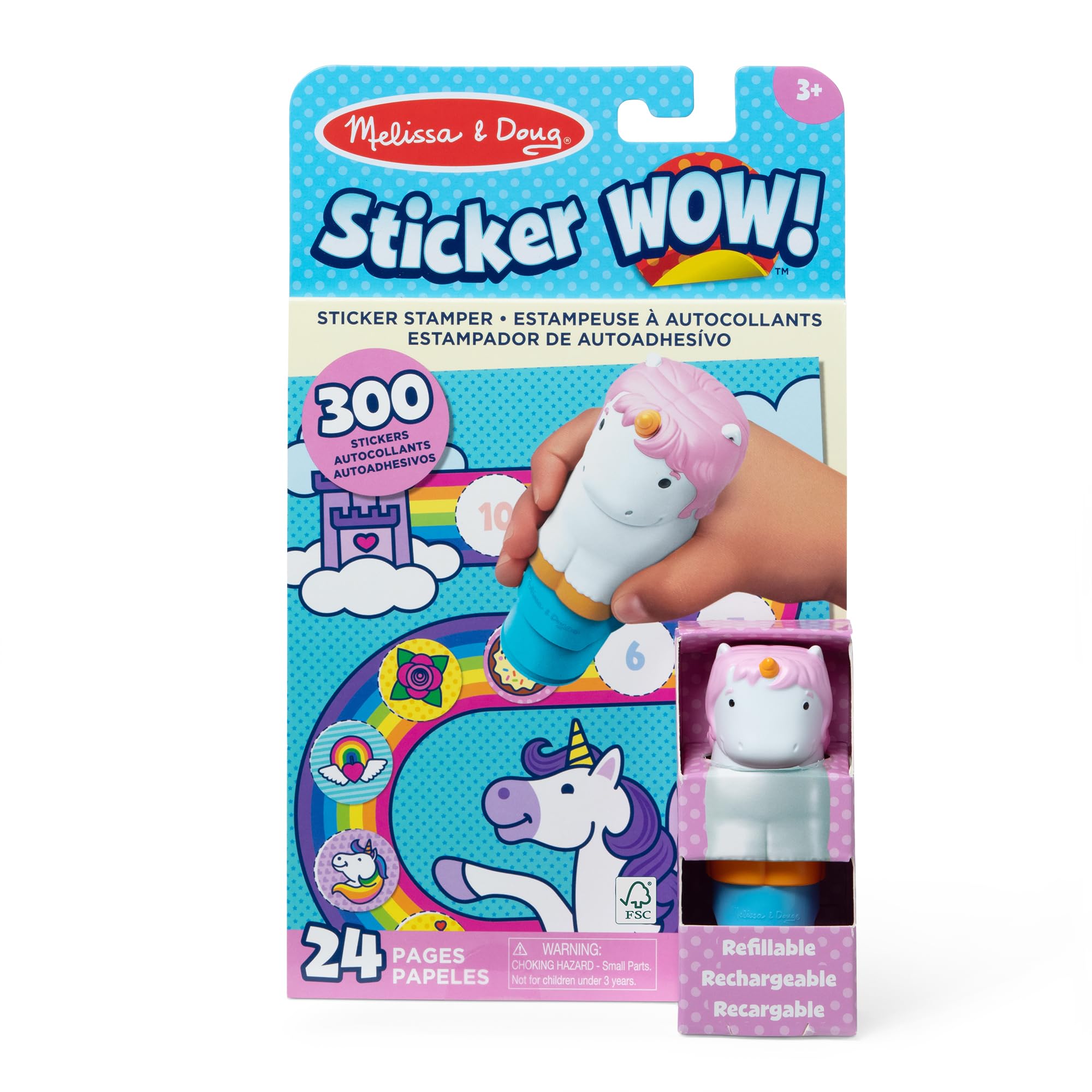 Melissa & Doug Sticker Wow!™ 24-Page Activity Pad and Sticker Stamper, 300 Stick