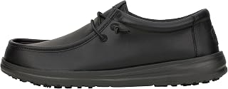 HEYDUDE - Men's Wally Work CE Classic Black - Slip-On Shoes - Loafer Style