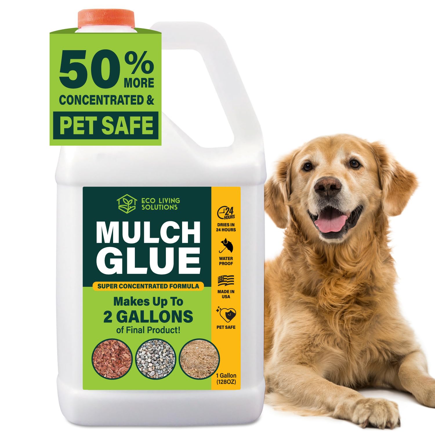 ECO LIVING SOLUTIONS Mulch Glue for Landscaping - Rock & Gravel Binder | Spray G