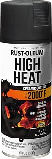 Rust-Oleum Automotive High Heat Spray Paint, Flat Black | Heat Resistant to 2000 Degrees F | Rust Protection | Color Retention | Any-Angle Spray | Comfort Tip