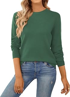 QUALFORT Women's Sweater 100% Cotton Soft Knit Pullover Jumper