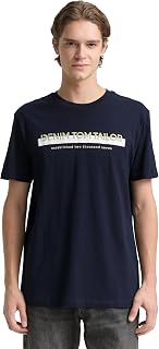 TOM TAILOR Denim Slim fit cotton T-shirt with Logo Print for Men