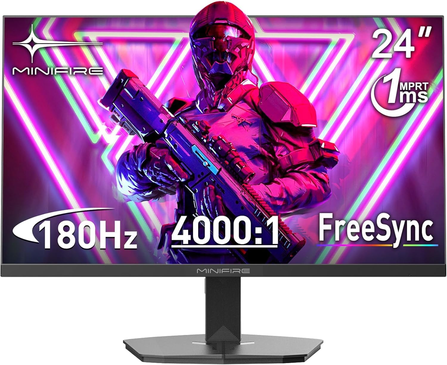 Minifire 24 Inch 180Hz Gaming Monitor Full HD 1080p HDMI & DP MFG24F4L | 4000:1 