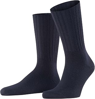 FALKE Men's Nelson Socks Breathable Climate-Regulating Odour-Neutralising Wool Without Elastic Reinforced Hard-Wearing Thick Warm Extra-Soft Ribbed Plain Ideal For Casual Business Looks 1 Pair