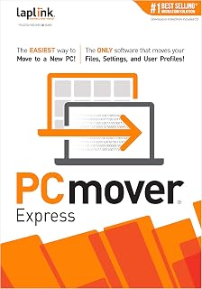 Laplink PCmover Express - Move your Users, Files and Settings from an Old PC to a New PC - Data Transfer Software - 1 Use License