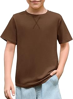 Haloumoning Kids Summer Short Sleeve Crew Neck T-Shirt 5-14 Years