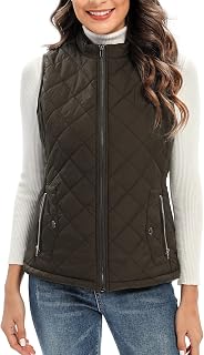 Xeoxarel Women's Quilted Vest with 4 Pockets, Lightweight Puffer Gilet