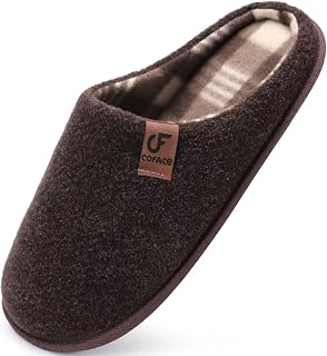COFACE Mens Cozy Memory Foam Slippers Casual Warm Slip On House Shoes