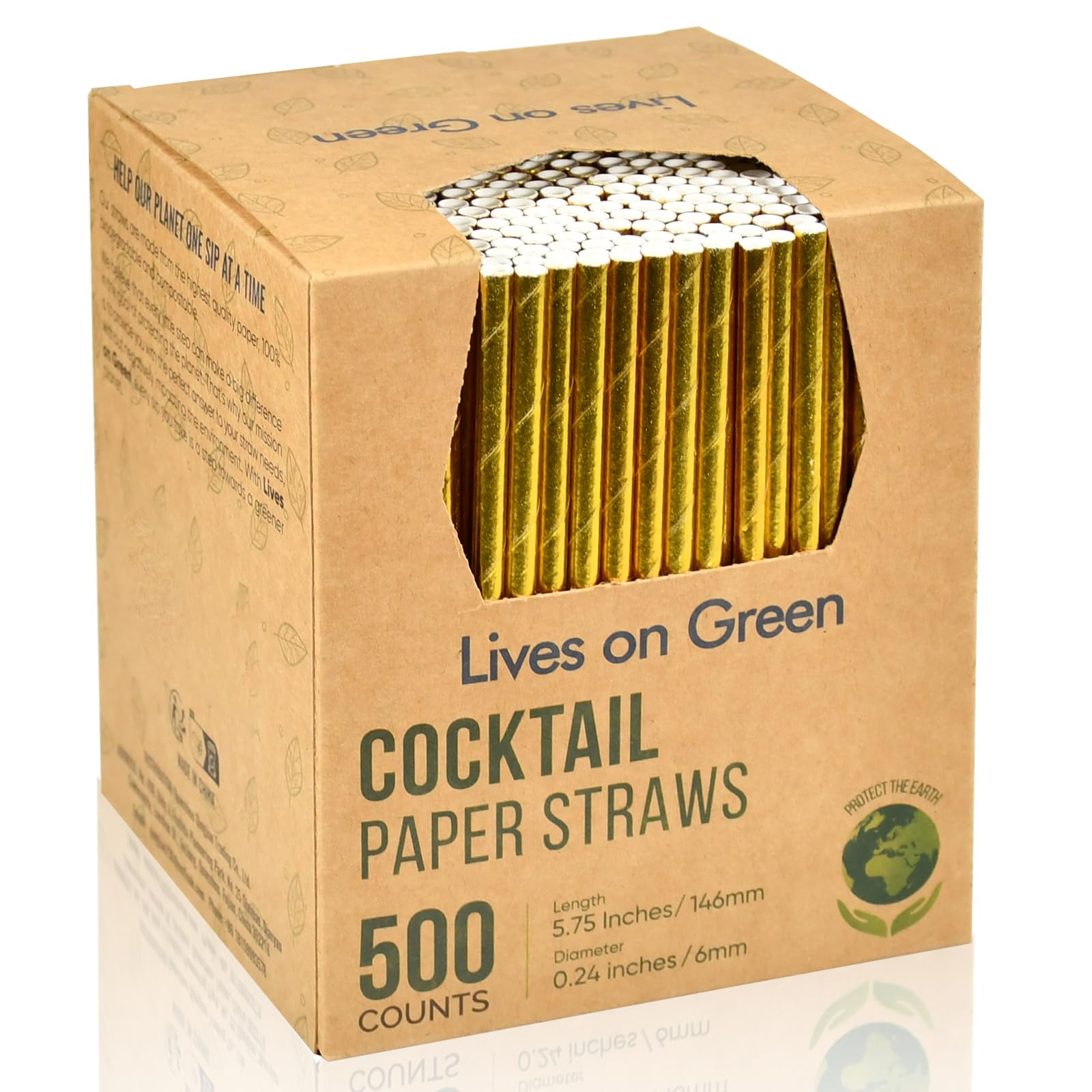 14.5cm Short Gold Paper Straws & Mixing Sticks 500pcs for Party Wedding Bar Rest