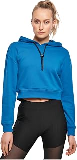 Urban Classics Women's Short Terry Hoodie, Women's Hooded Sweater with Cropped Cut Made of Comfortable Terry Material in 3 Colours, Sizes XS - 5XL
