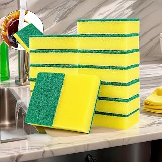 12 Pieces Kitchen Cleaning Sponges, Double-Sided Sponge Anti-Scratch Long Lasting Super Absorbent Cleaning Supplies for Kitchen Dishes and Cleaning