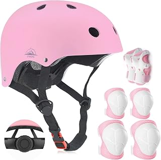 Adjustable Kids Helmet with Knee Pad, Elbow Pads & Wrist Guards - Toddler Bike Helmets for Ages 3-5, 5-8, 8-14 Years - Perfect for Skating, Biking, Cycling, and Skateboard - for Boys and Girls