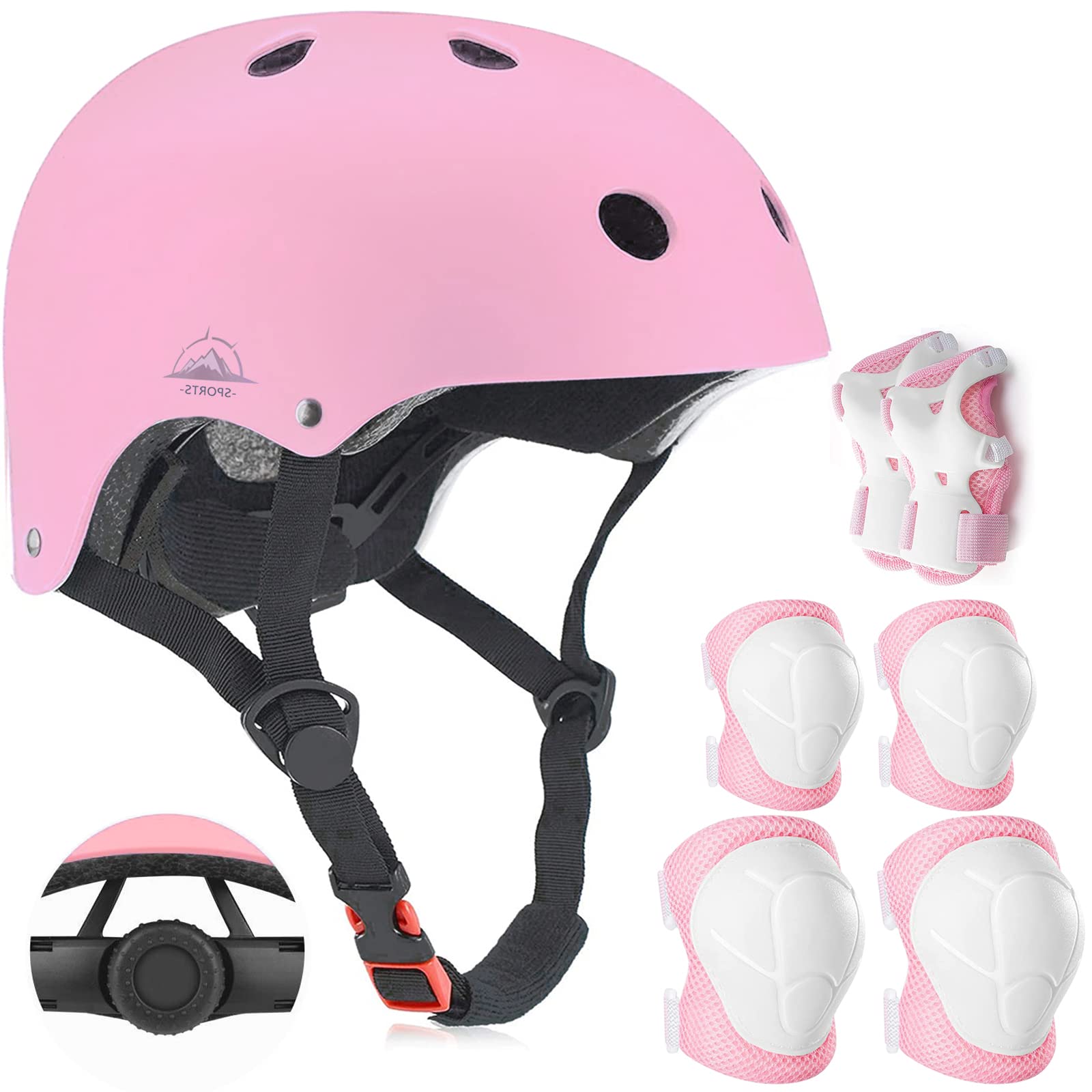 Adjustable Kids Helmet with Knee Pad, Elbow Pads & Wrist Guards - Toddler Bike H