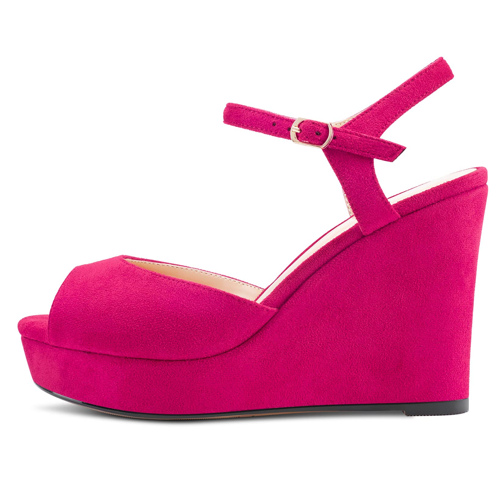 Castamere Women's Block Chunky High Wedge Platform Heel Open Toe Strappy Ankle S