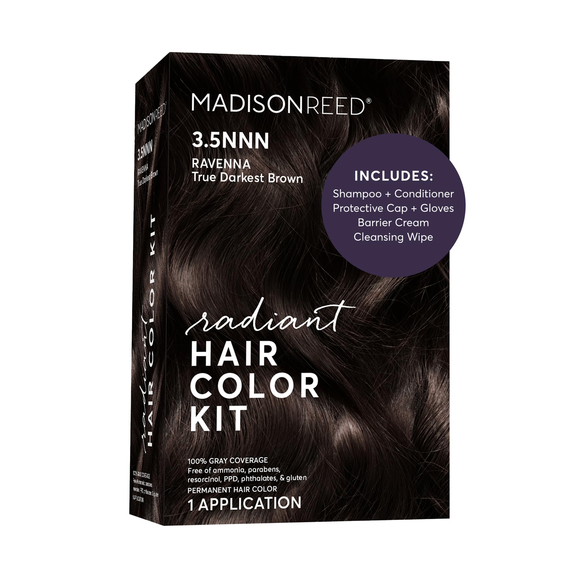 Madison Reed Radiant Hair Color Kit, 3.5NNN Darkest Brown-Black, 1 Pack | 100% G
