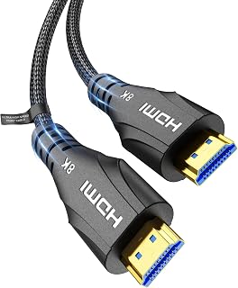 Cratree HDMI Cable 8K Ultra High Speed HDMI Cable, 10K 8K 60Hz 4K 120Hz 48Gbps 2.1,Dolby Vision HDCP 2.3 eARC,Compatible with PS5 PS4 Pro HDTV Blu-ray Monitor 5m 1