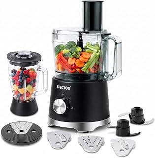 Spector Food Processor 1500W 2-Speed Pulse 2.5L Bowl 1.5L Glass Jug Black