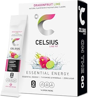 CELSIUS® On-The-Go Powder Sticks Dragonfruit Lime, Essential Energy 2.8 Oz