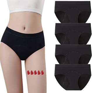 ZVZK Period Pants Heavy Flow Girls 30ML Absorb Cotton Knickers Briefs Underwear Mid Waist Hipster Menstrual Panties for teenage 8-18 Years
