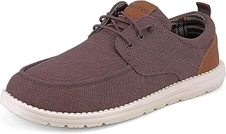 ASITVO Mens Wide Canvas Loafers Slip on Big Size Walking Shoes Width Toe Box Casual Dress Shoes