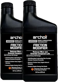 Archoil AR9100 Oil Additive (16 oz) Two Pack for All Engines - Power Stroke Stiction Treatment, Friction Modifier, Anti-Wear Protection