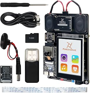 Freenove Development Kit for ESP32-S3 ESP32 S3 CAM (Included), Dual-core 32-bit 240 MHz Microcontroller, Onboard Camera Wireless, Touch Screen Stereo Speakers Heart Rate Sensor, Tutorial Code