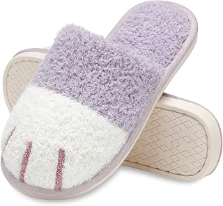 MAXTOP Cute Animal Slippers for Women, Soft Plush Cat Paw Slippers with Comfortable Memory Foam Slippers, Indoor Outdoor Slippers, Creative Gifts