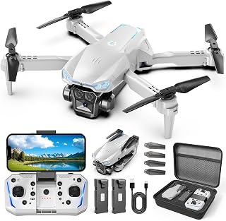 1080P Drone with Camera for Kids & Adults Beginners, Foldable FPV Quadcopter with One Key Takeoff/Landing, Gesture Control, 360° Flips, 2 Batteries, Toy Gift for Teen Boys and Girls