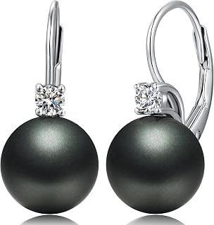 Pearl Earrings 925 Sterling Silver Pearl Earrings for Women Pearl Jewellery Gifts 8-10 mm
