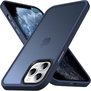 Anqrp Matt Zero Series Case, Aluminium Buttons, Translucent Matte Soft Silicone Case, Compatible with Wireless Charging, Full Protection, iPhone 11 Pro, Dark Blue