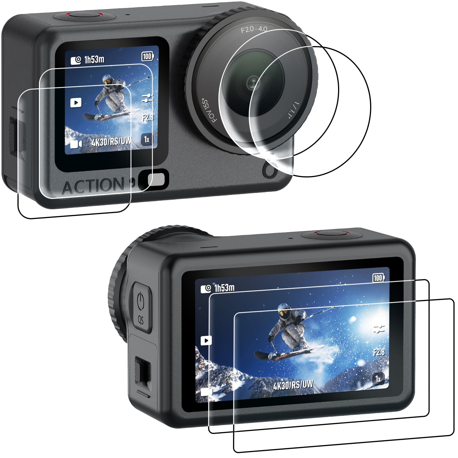 AMAZEAR Lens Screen Protector for DJI Osmo Action 6 Accessories (2 Sets), Action