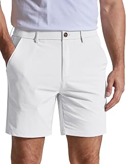 COOFANDY Men Casual Shorts 7" Stretch Quick Dry Golf Shorts with 4 Pockets