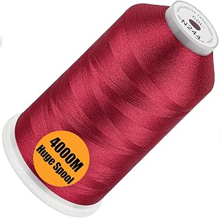 New brothread Huge Spool Embroidery Thread - Cardinal Red Fits Janome Color | Single Spool, 40WT, Polyester, 4000M/4500YD for Commercial Machines, Use a Thread Stand to Work with Home Embroidery Machine