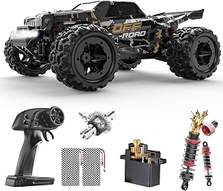 DEERC 9309E RC Cars for Adults 40KPH,All Terrain Fast Remote Control Car | 1/16 Scale RC Monster Truck,2.4Ghz 4WD Waterproof Electric High Speed Car,Monster Truck with 2 Batteries for Boys & Kids