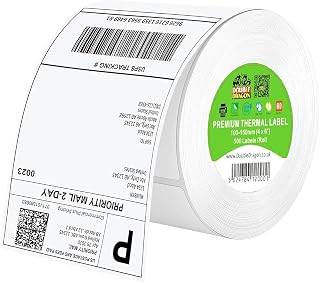 Double Dragon, Premium 100 x 150 mm (4" x 6") Self-Adhesive Thermal Label for Zebra Printers, MUNBYN [1 Roll - 500 Labels]