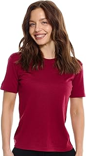 100% Merino Wool Shirt Women - Short Sleeve Tee Base Layer Top Undershirt