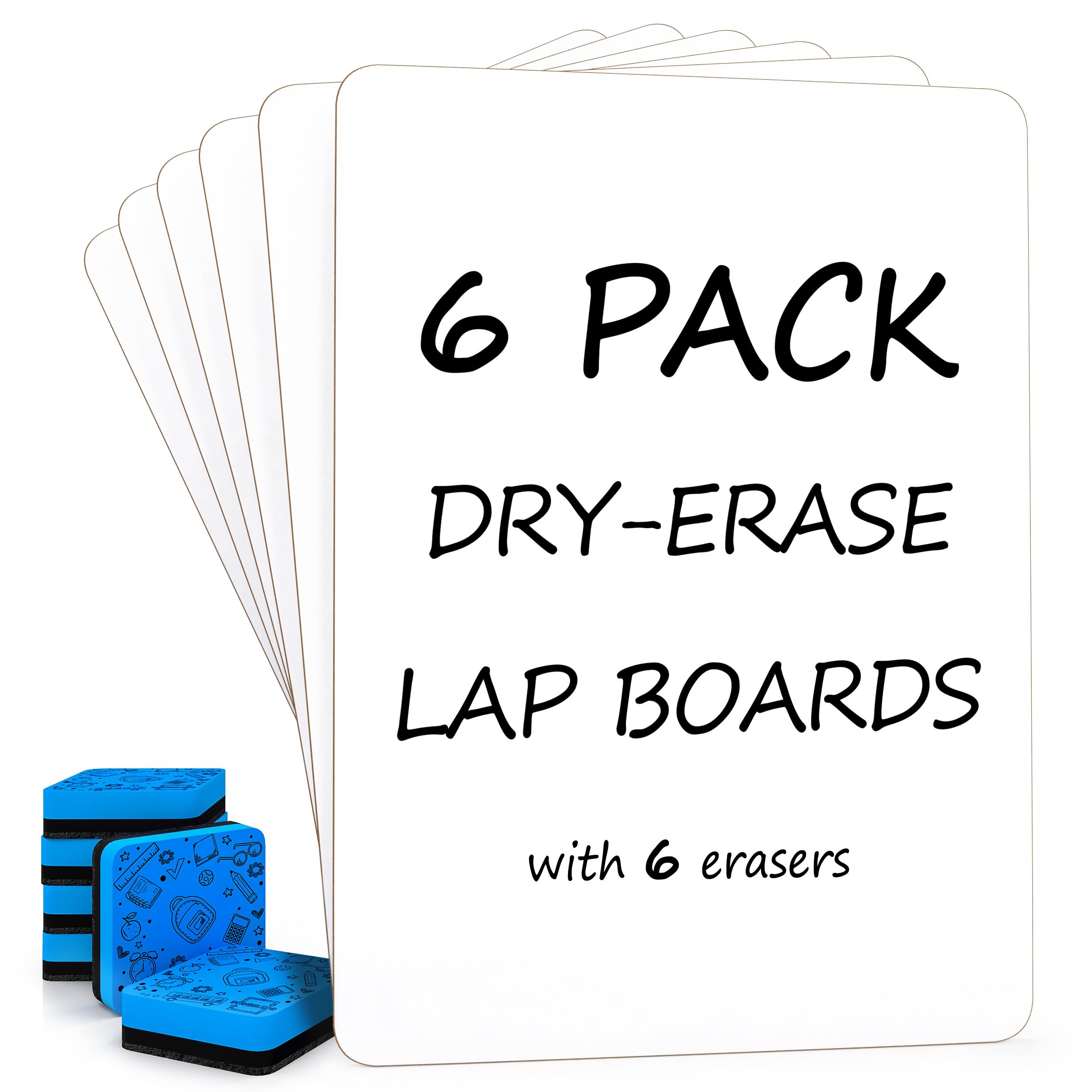 Scribbledo Small Dry Erase Whiteboards for Students, 6 Pack 9 x 12 | Double Side
