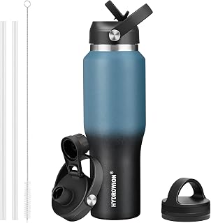 32 oz Insulated Water Bottle Stainless Steel Triple-Wall with Straw Lid Set