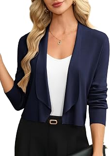 GRACE KARIN Womens Sweater Blazer Business Casual Cropped Cardigan Shrugs