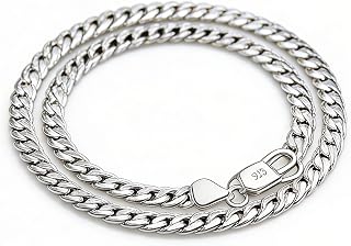 925 Silver Chain Necklace for Men Woven Link Chain for Gentlemen Sizes 16-24 Inch Minimalist Fashion Jewelry Hypoallergenic Timeless Accessory for Everyday Wear