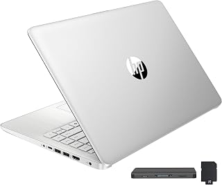 HP Stream 14" HD BrightView Laptop, Intel Celeron N4120, 16GB RAM, 288GB Storage (128GB UFS + 160GB Docking Station Set), Intel UHD Graphics, 720p Webcam, Wi-Fi, 1 Year Office 365, Win 11S, Silver