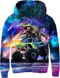 Fanient Pullover Boys Girls Fleece Hoodie with 3D Print Hoodie for Children with Kangaroo Pockets