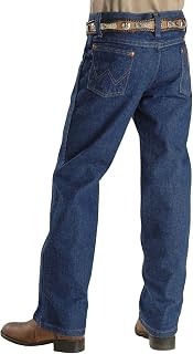 Wrangler Boys' Cowboy Cut Relaxed Fit Prewashed Indigo Denim Jeans, 16 Slim, Prewashed Indigo.