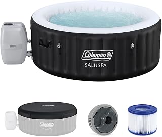 Coleman SaluSpa Miami Energy-Efficient AirJet 2-4 Person Inflatable Hot Tub | Smart Portable Outdoor Spa, Built-in EnergySense Insulation, Freeze Shield Technology, 120 Soothing Jets, 71" x 26"