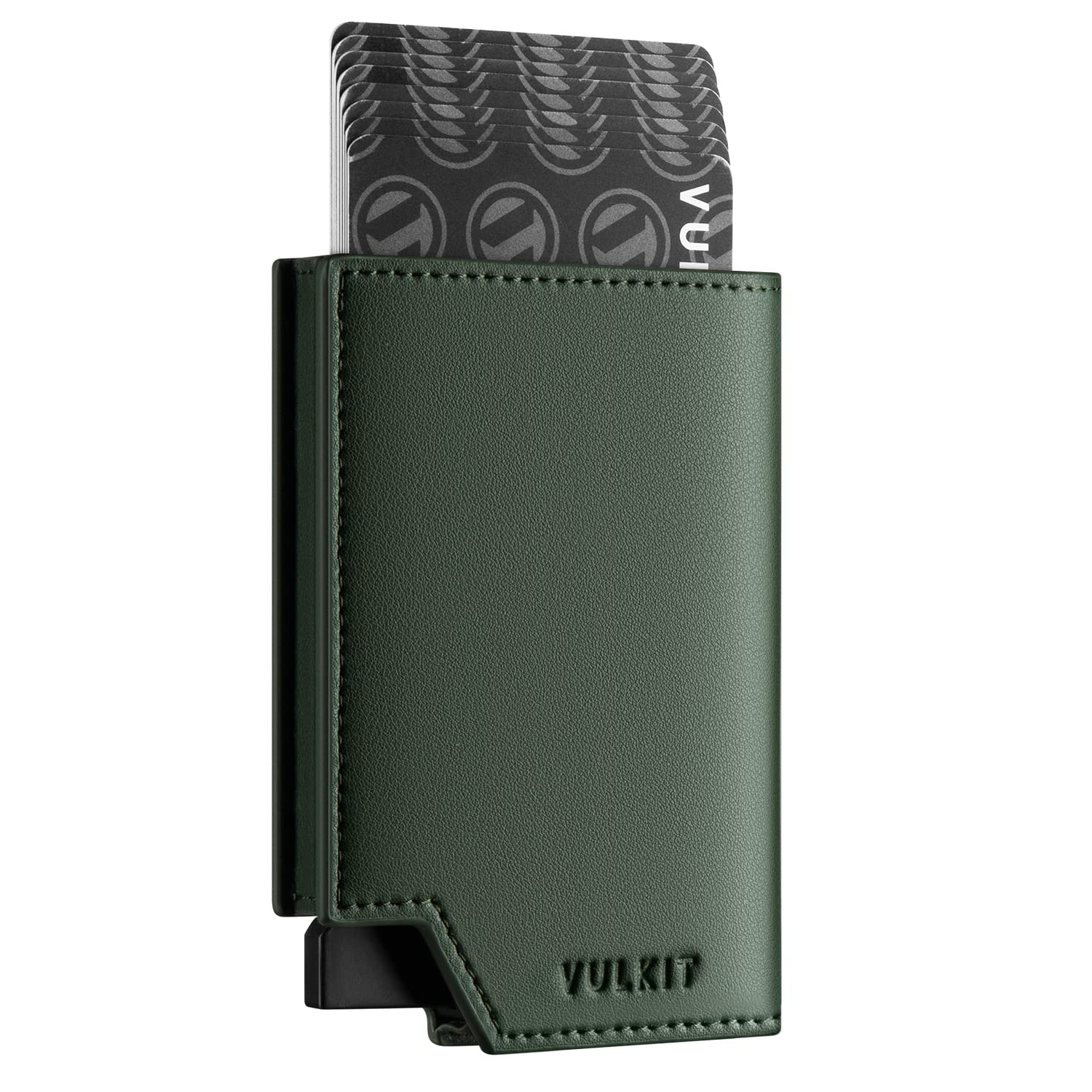 VULKIT Credit Card Holder RFID Blocking Leather Pop Up Card Wallet for Men Women