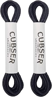Round Shoelaces (2 Pairs) Premium Waxed Durable Thin 3mm Laces for Dress Casual Oxford Shoes