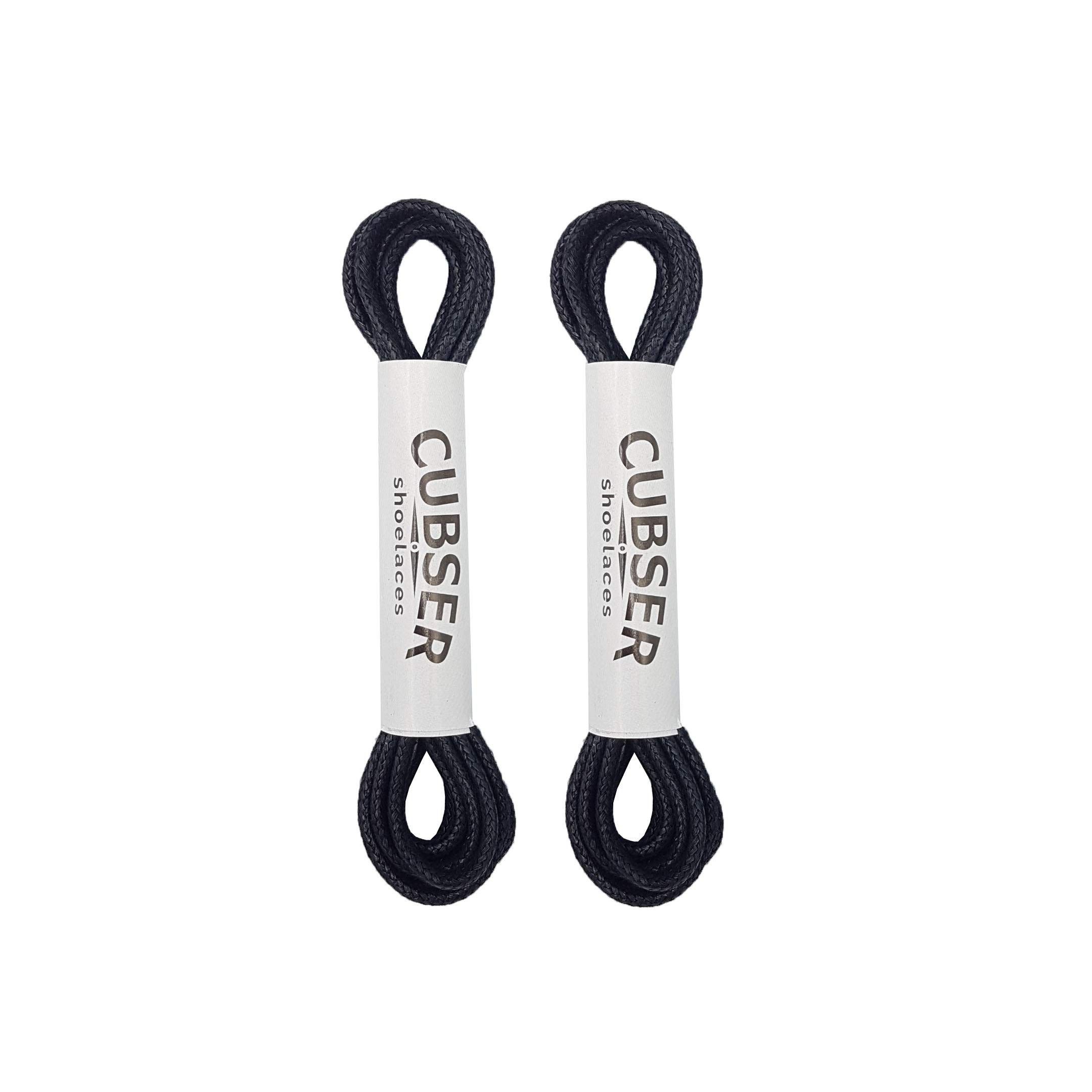 Round Shoelaces (2 Pairs) Premium Waxed Durable Thin 3mm Laces for Dress Casual 