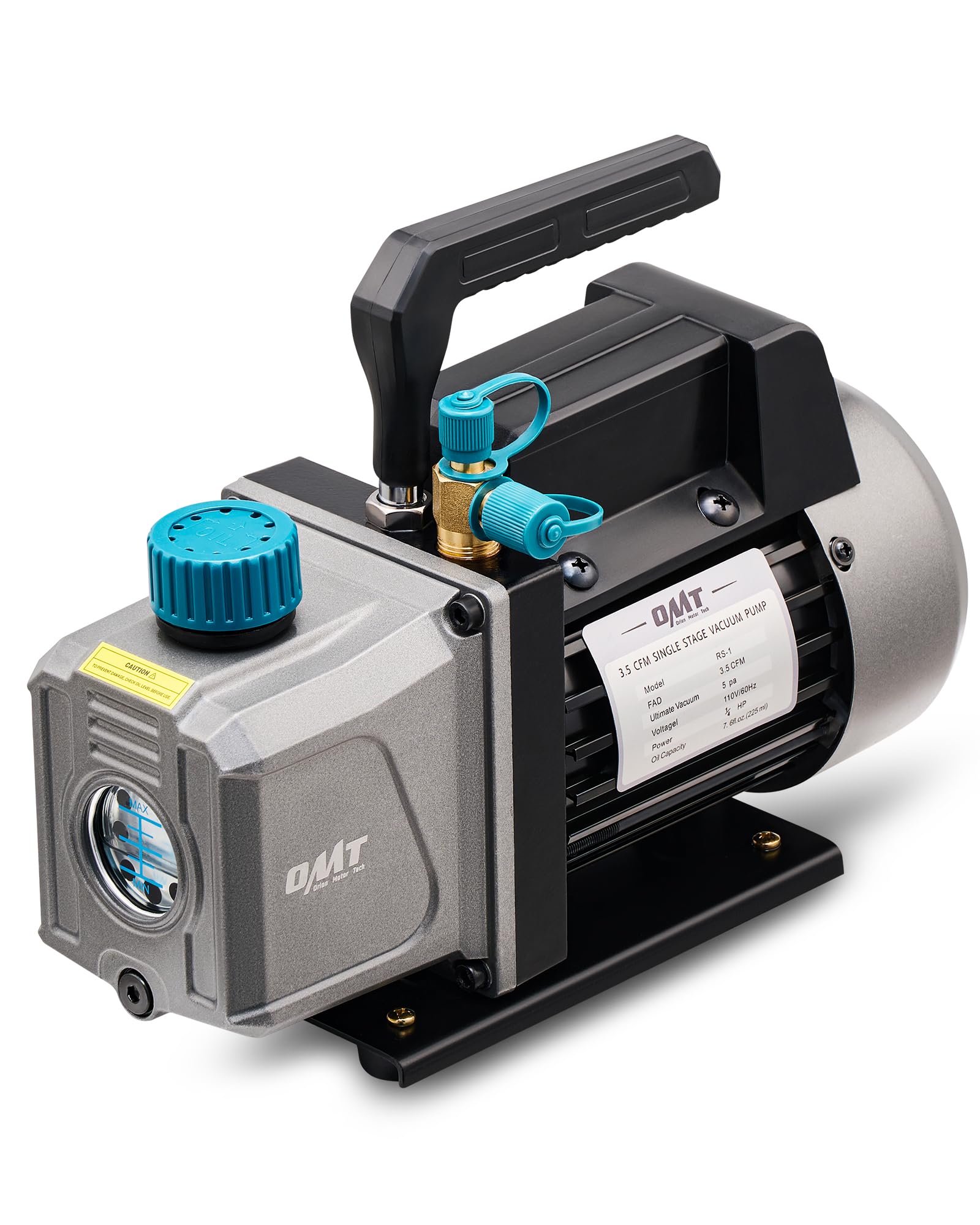 OMT 3.5 CFM Single Stage Vacuum Pump for R134a R410a R22 Auto AC HVAC Kit | Copp