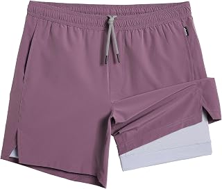 maamgic Men's Swim Trunks 5 Inch Mesh Lining Quick Dry Swim Shorts
